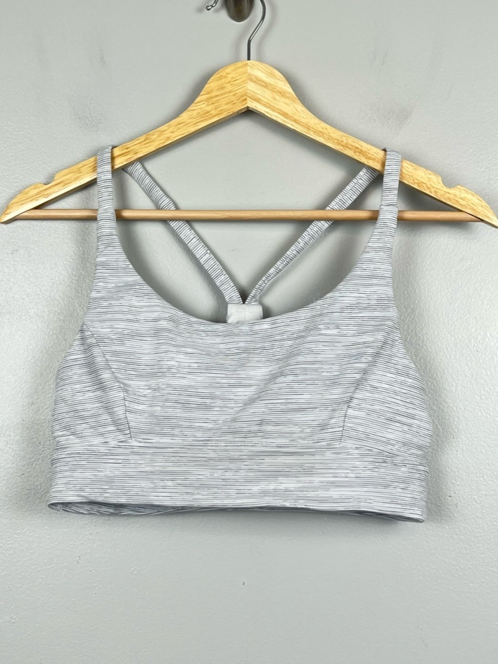 Lululemon Train Times Bra in Wee Are From Space Alpine White Battleship, size 8.